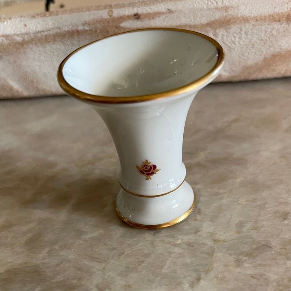 Limoges France mini porcelain vase or toothpick holder vintage